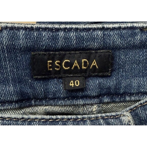 Escada Women’s Bootcut Jeans Embellished 40/10 30-31x34 Vintage - Picture 6 of 16